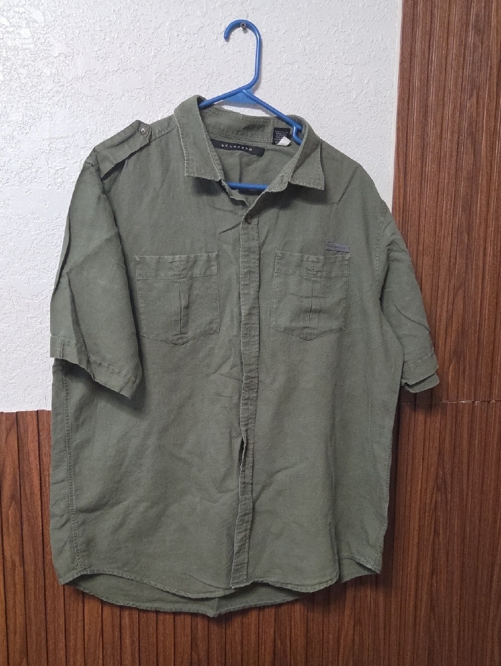 Sean John Olive Green Casual Shirt 2xl Size [1060]